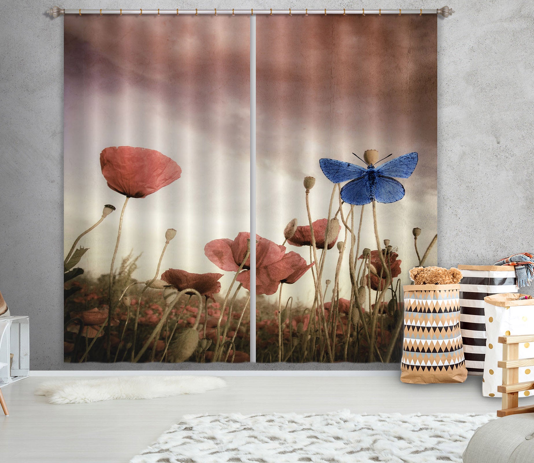 3D Prairie Flowers 148 Marco Carmassi Curtain Curtains Drapes