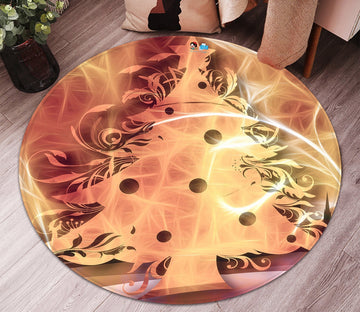 3D Christmas Moon Fire 062 Round Non Slip Rug Mat Mat AJ Creativity Home 