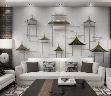 3D Sketch House WC222 Wall Murals