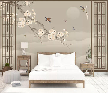 3D Flower Bird WC35 Wall Murals Wallpaper AJ Wallpaper 2 