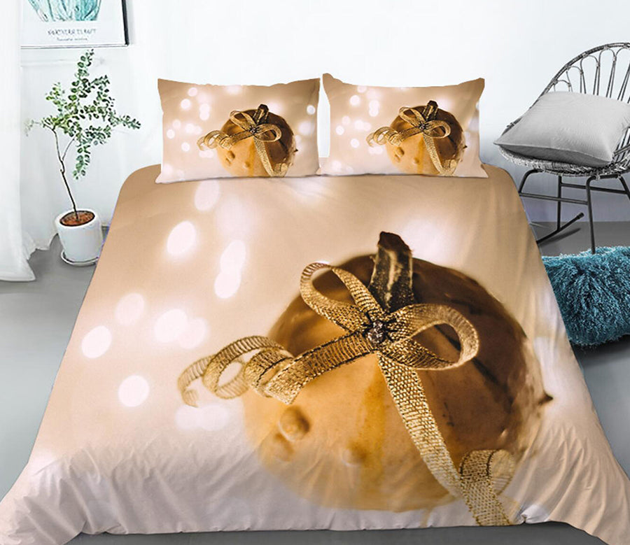 3D Golden Ball 32116 Christmas Quilt Duvet Cover Xmas Bed Pillowcases