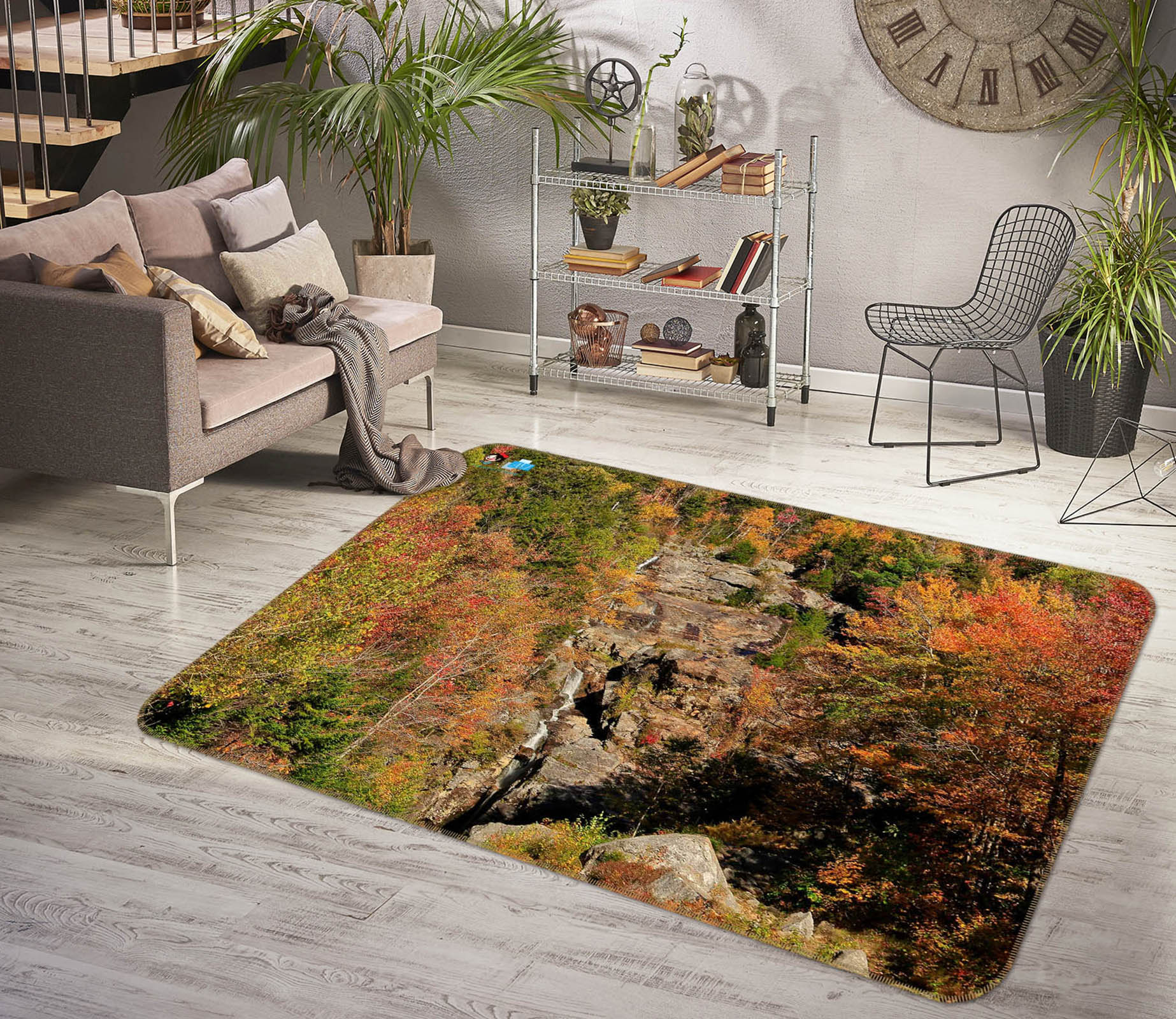 3D Trees In The Mountains 62225 Kathy Barefield Rug Non Slip Rug Mat