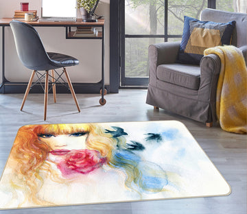 3D Model Rose 1009 Non Slip Rug Mat