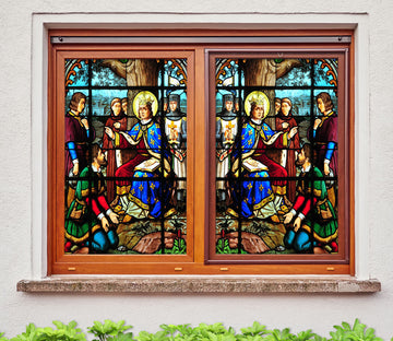 3D Crown Of Nobility 219 Window Film Print Sticker Cling Stained Glass UV Block