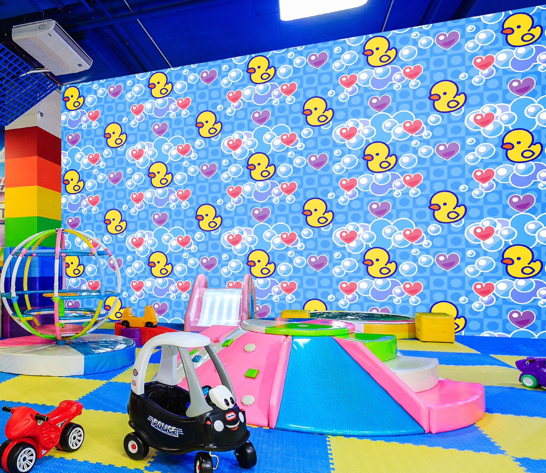 3D Little Yellow Duck Pattern 1412 Indoor Play Centres Wall Murals