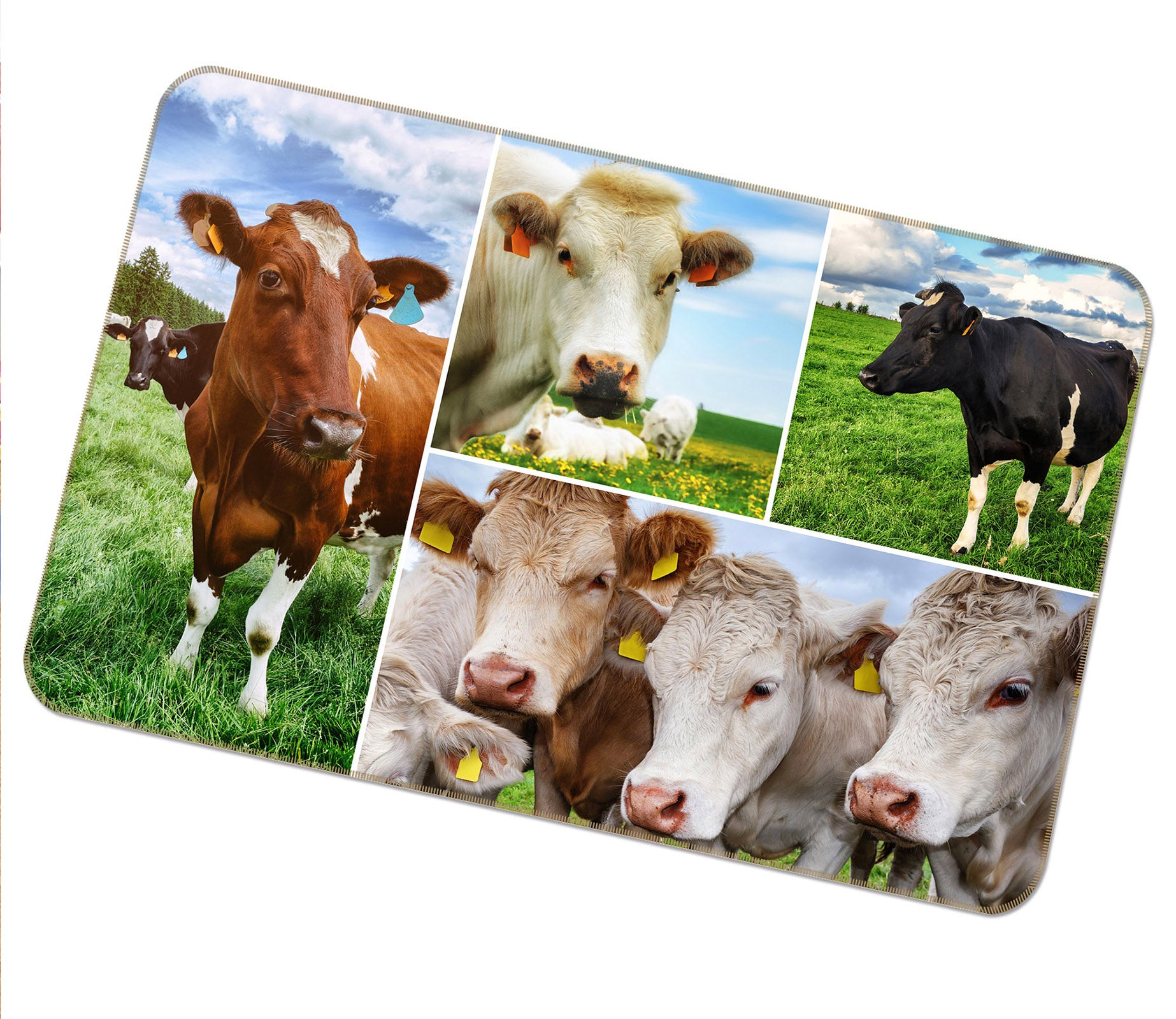 3D White Cow 032 Animal Non Slip Rug Mat