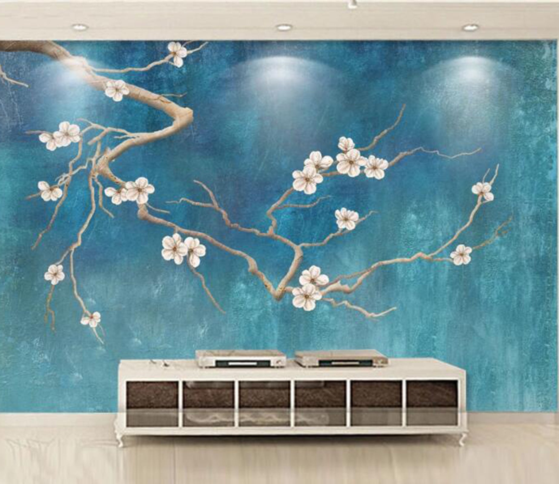 3D Branch Flower WC20 Wall Murals Wallpaper AJ Wallpaper 2 