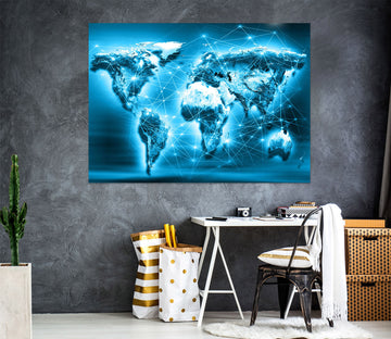3D Blue Sky 244 World Map Wall Sticker