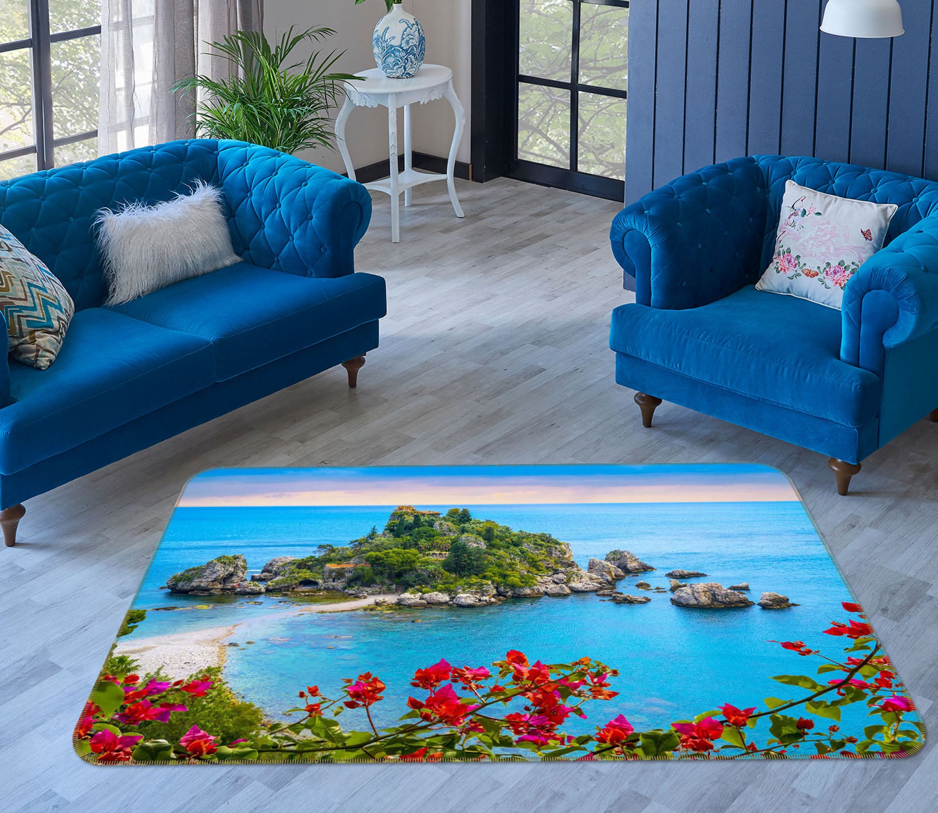 3D Blue Sea 1157 Marco Carmassi Rug Non Slip Rug Mat