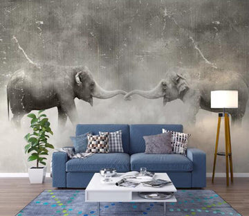 3D Cute Elephant WC1477 Wall Murals