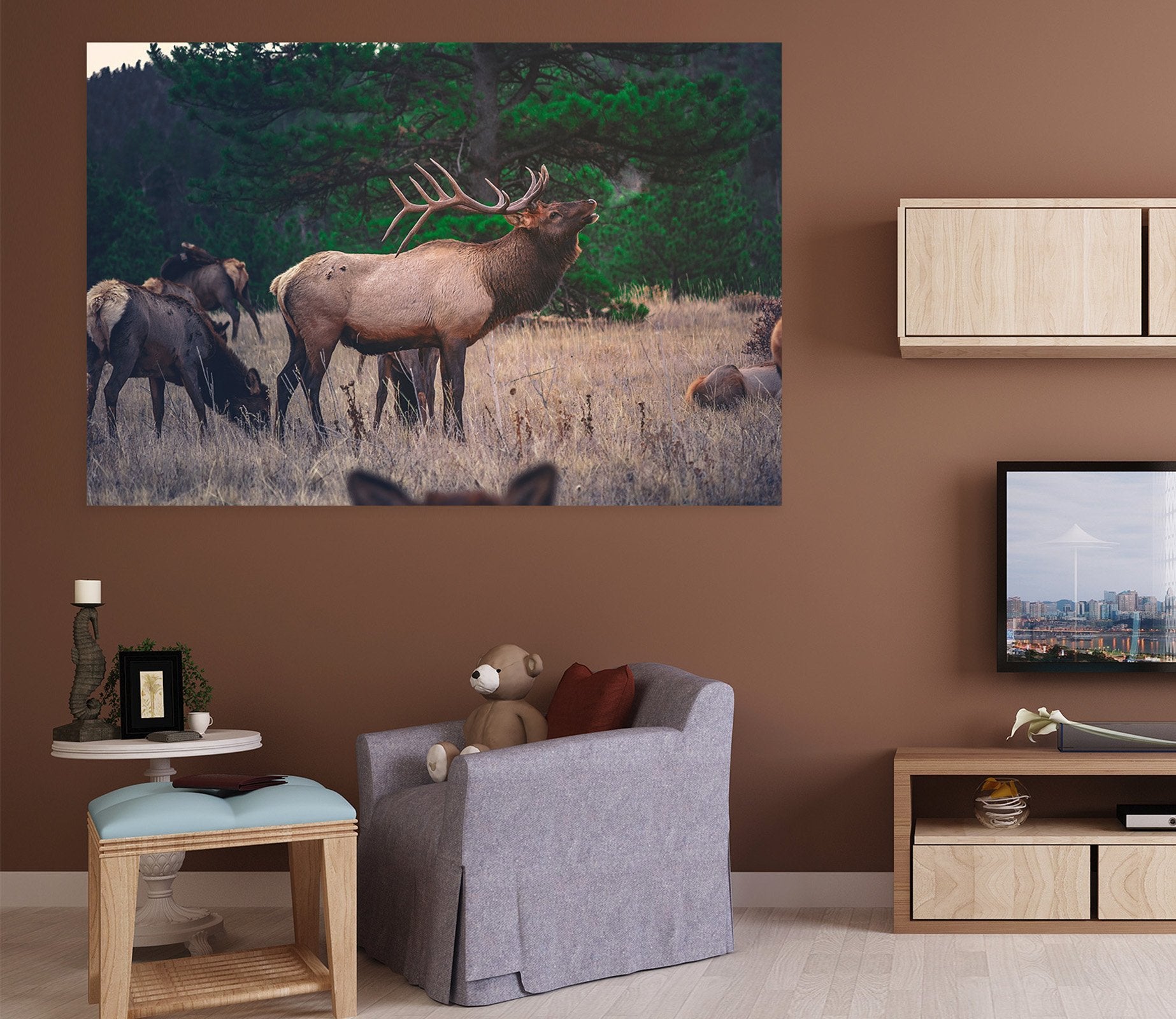 3D Forest Antelope 49 Animal Wall Stickers Wallpaper AJ Wallpaper 2 