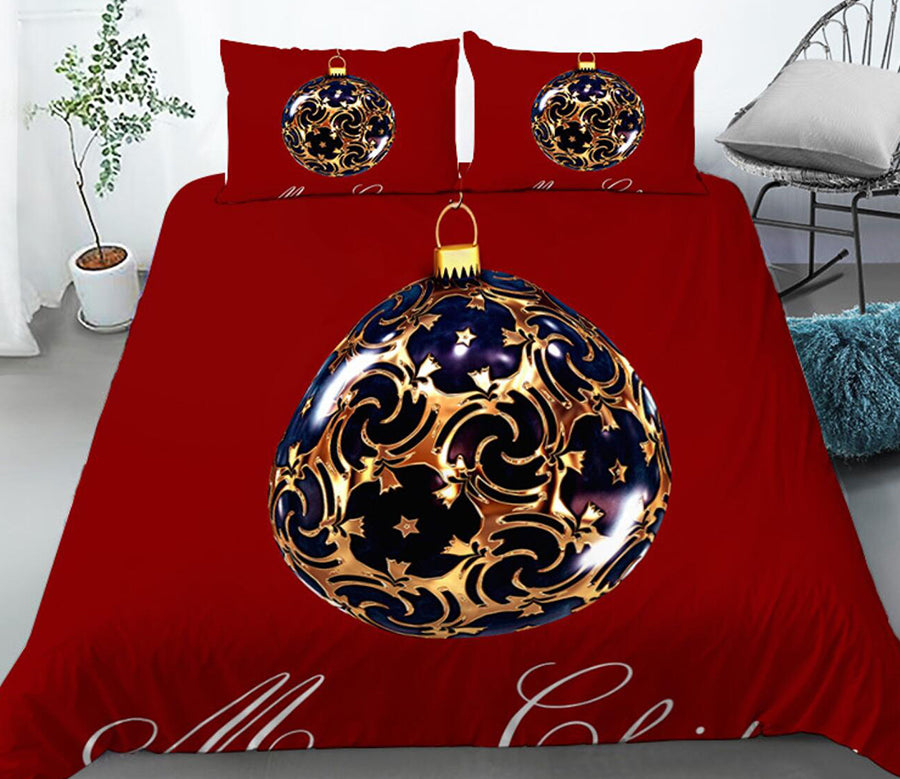 3D Golden Ball 32100 Christmas Quilt Duvet Cover Xmas Bed Pillowcases