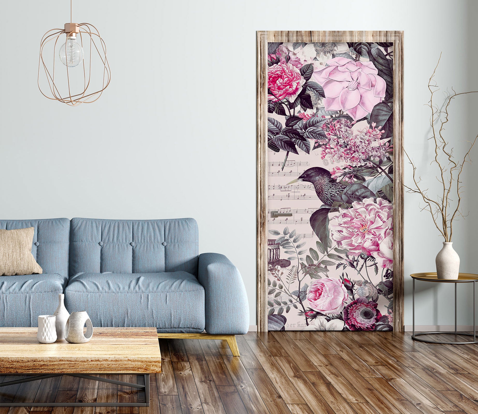 3D Flowers Clump Bird 11889 Andrea Haase Door Mural