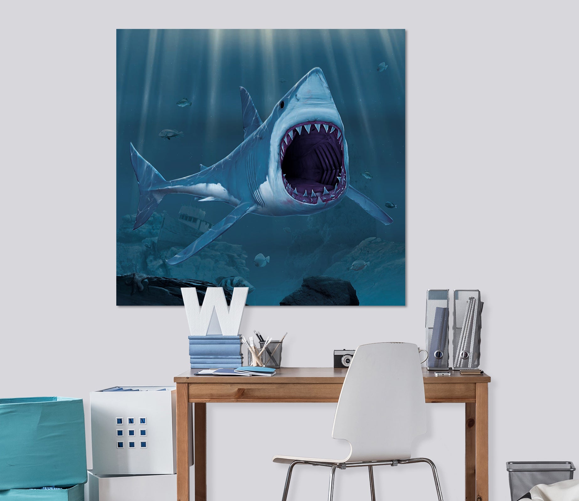 3D Shark Bite 070 Vincent Hie Wall Sticker