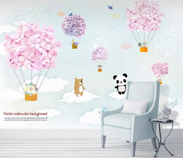 3D Bear Flower WC36 Wall Murals Wallpaper AJ Wallpaper 2 