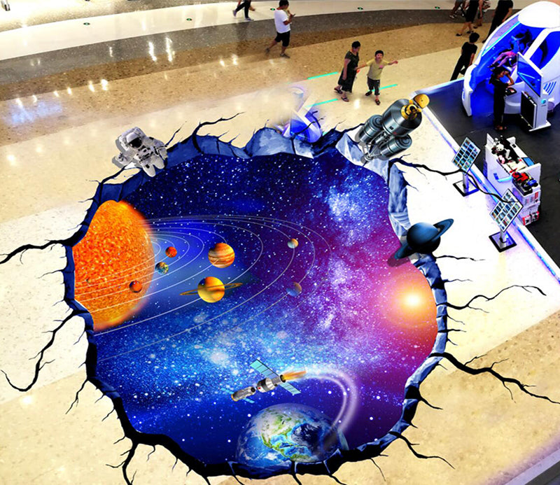 3D Cosmic Sky 185 Floor Mural  Self-Adhesive Sticker Bathroom Non-slip Waterproof Flooring Murals