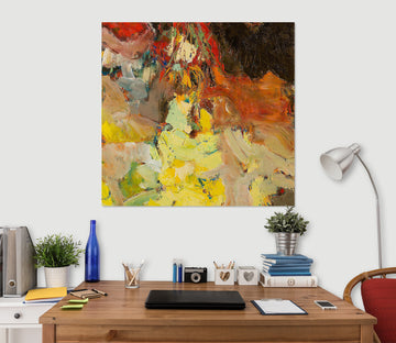3D Abstract Yellow 111 Allan P. Friedlander Wall Sticker