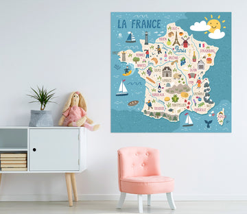 3D Five Stars 237 World Map Wall Sticker