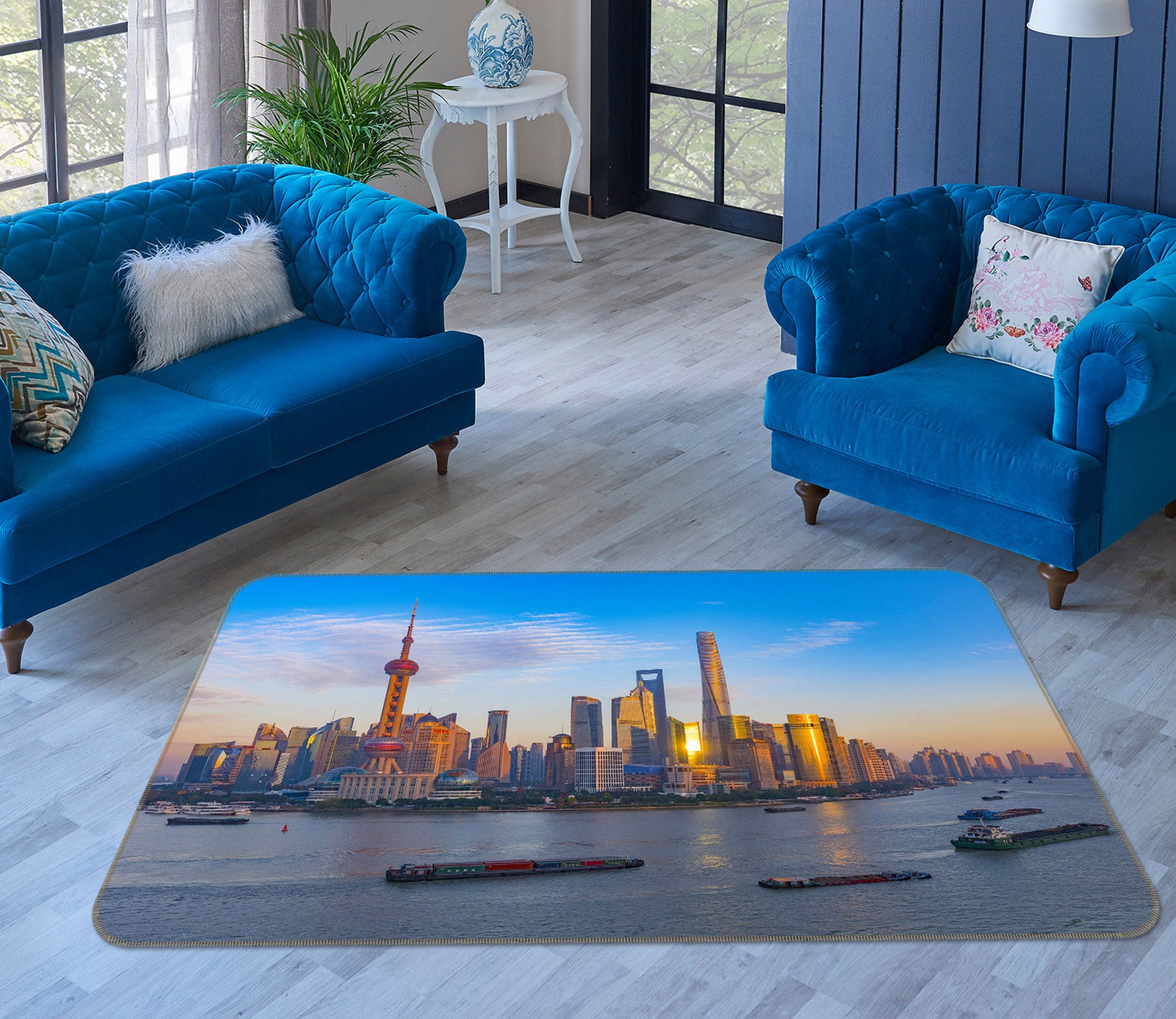 3D Water City 1185 Marco Carmassi Rug Non Slip Rug Mat