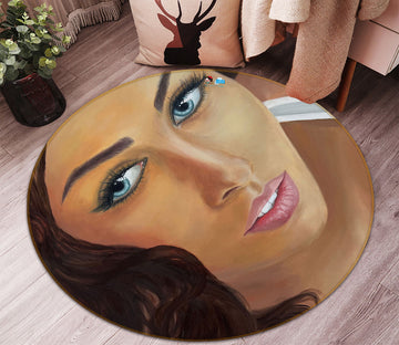 3D Woman Painting 9741 Marina Zotova Rug Round Non Slip Rug Mat