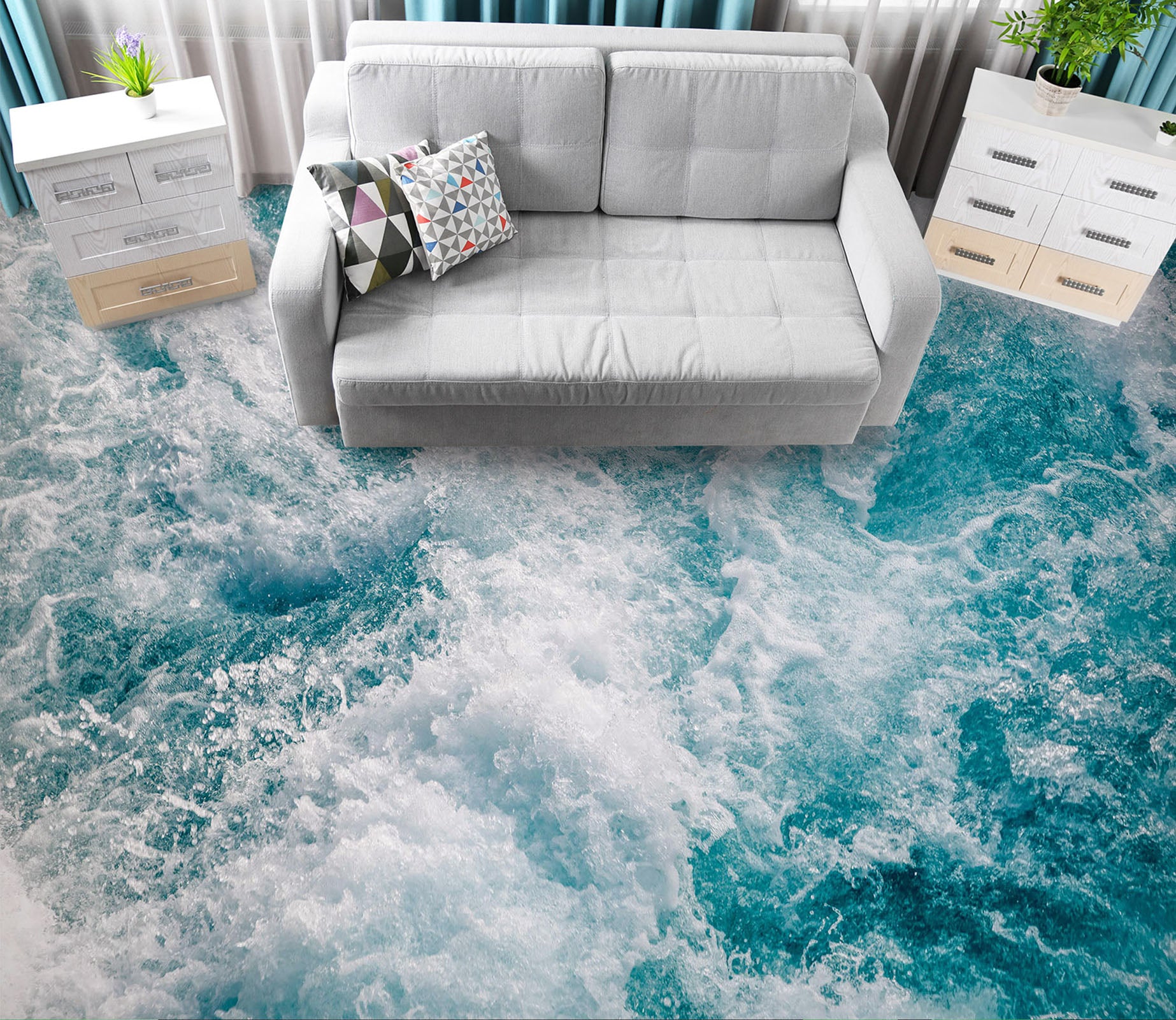 3D Memories Of Fierce Waves 246 Floor Mural  Wallpaper Murals Rug & Mat Print Epoxy waterproof bath floor
