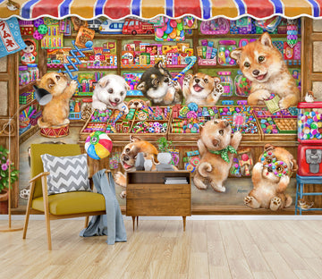3D Candy House Dog 5547 Kayomi Harai Wall Mural Wall Murals