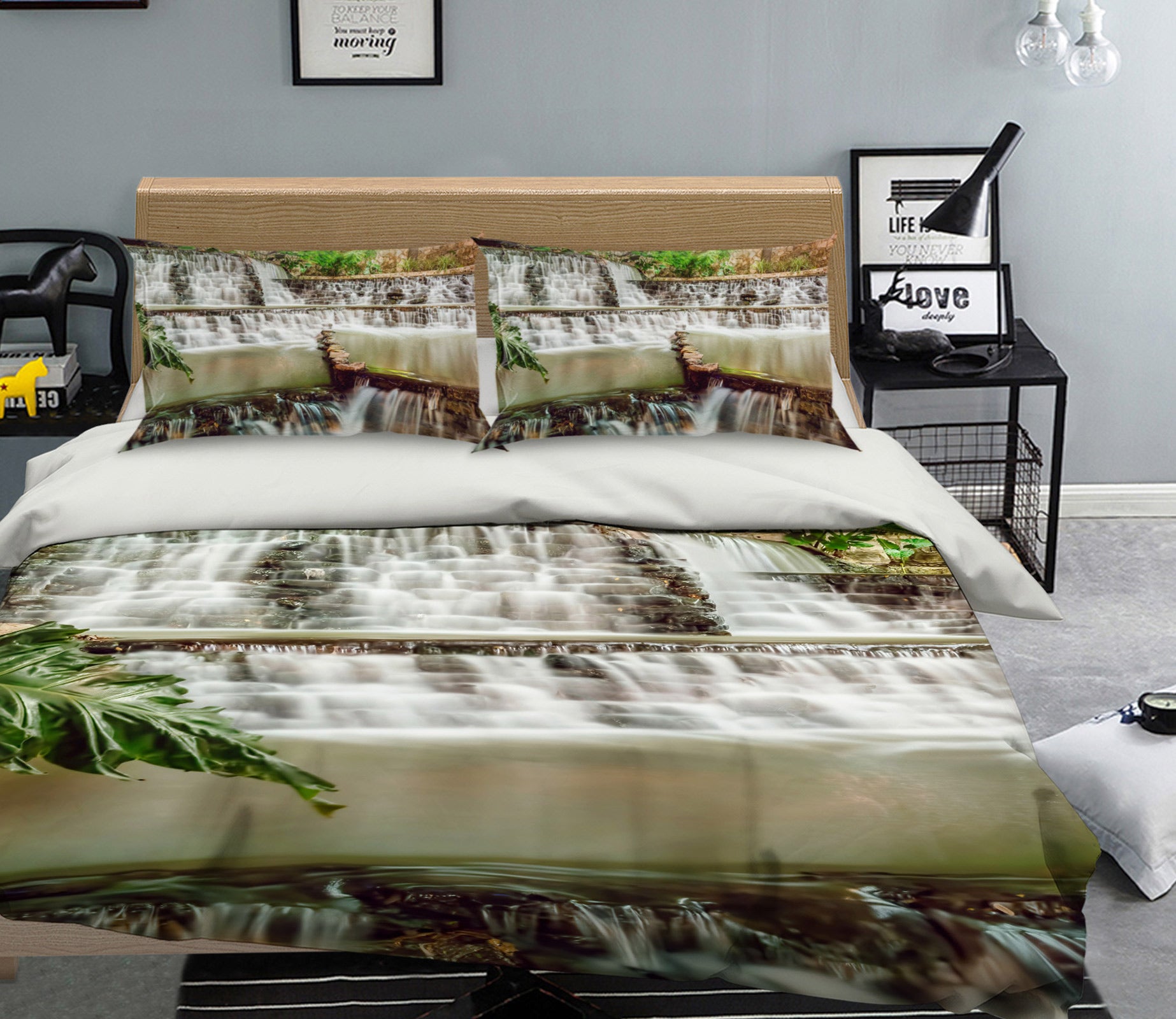 3D Waterfall 8550 Beth Sheridan Bedding Bed Pillowcases Quilt