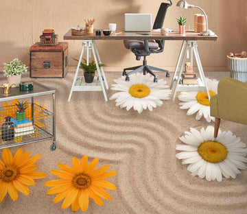 3D Beach And Chrysanthemum 378 Floor Mural  Wallpaper Murals Rug & Mat Print Epoxy waterproof bath floor