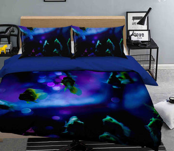 3D Purple Flowers 2002 Noirblanc777 Bedding Bed Pillowcases Quilt