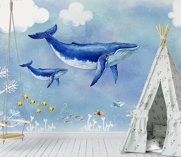 3D Blue Whale 528 Wall Murals Wallpaper AJ Wallpaper 2 