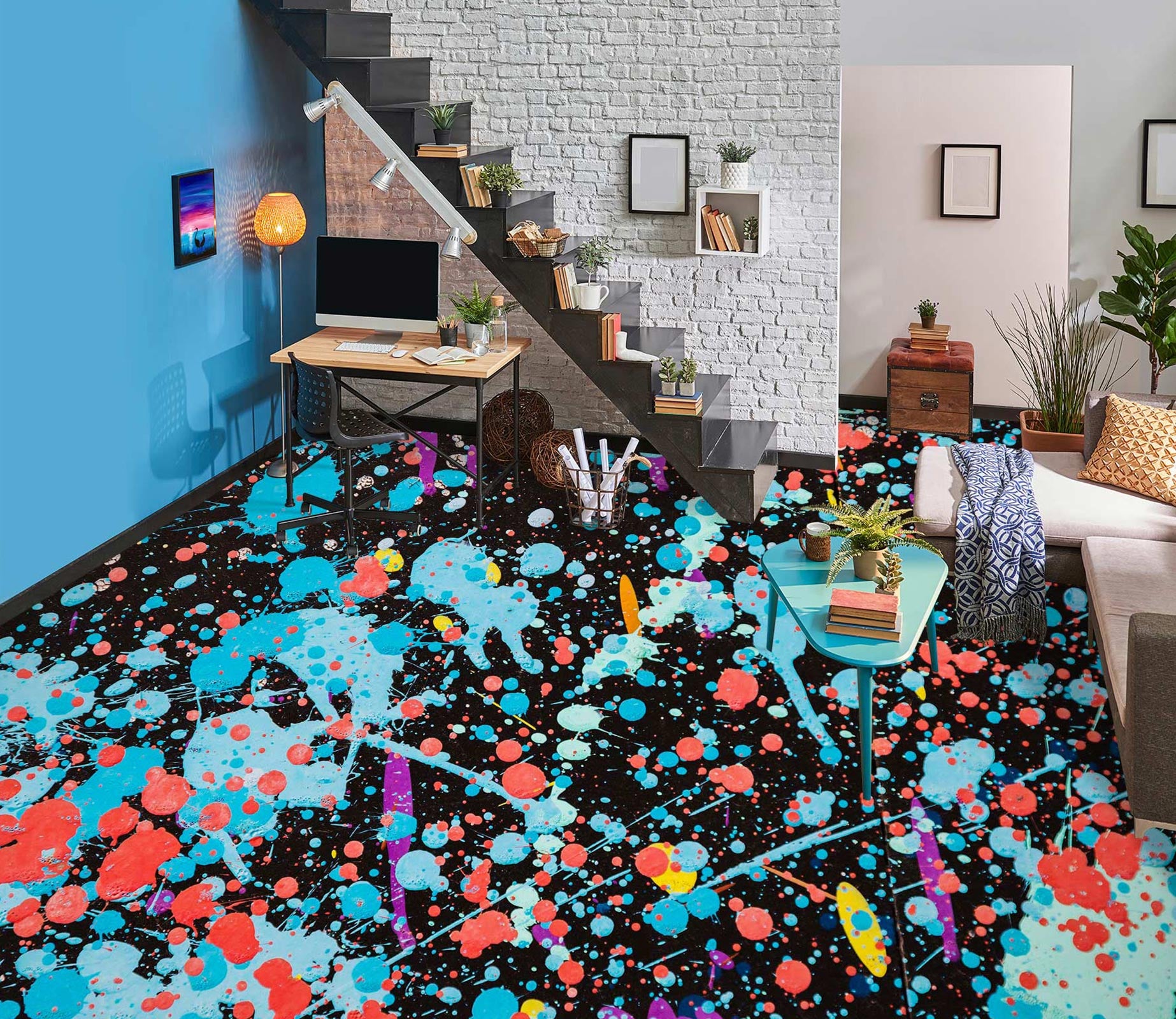 3D Chaos Paints 1154 Floor Mural  Wallpaper Murals Self-Adhesive Removable Print Epoxy