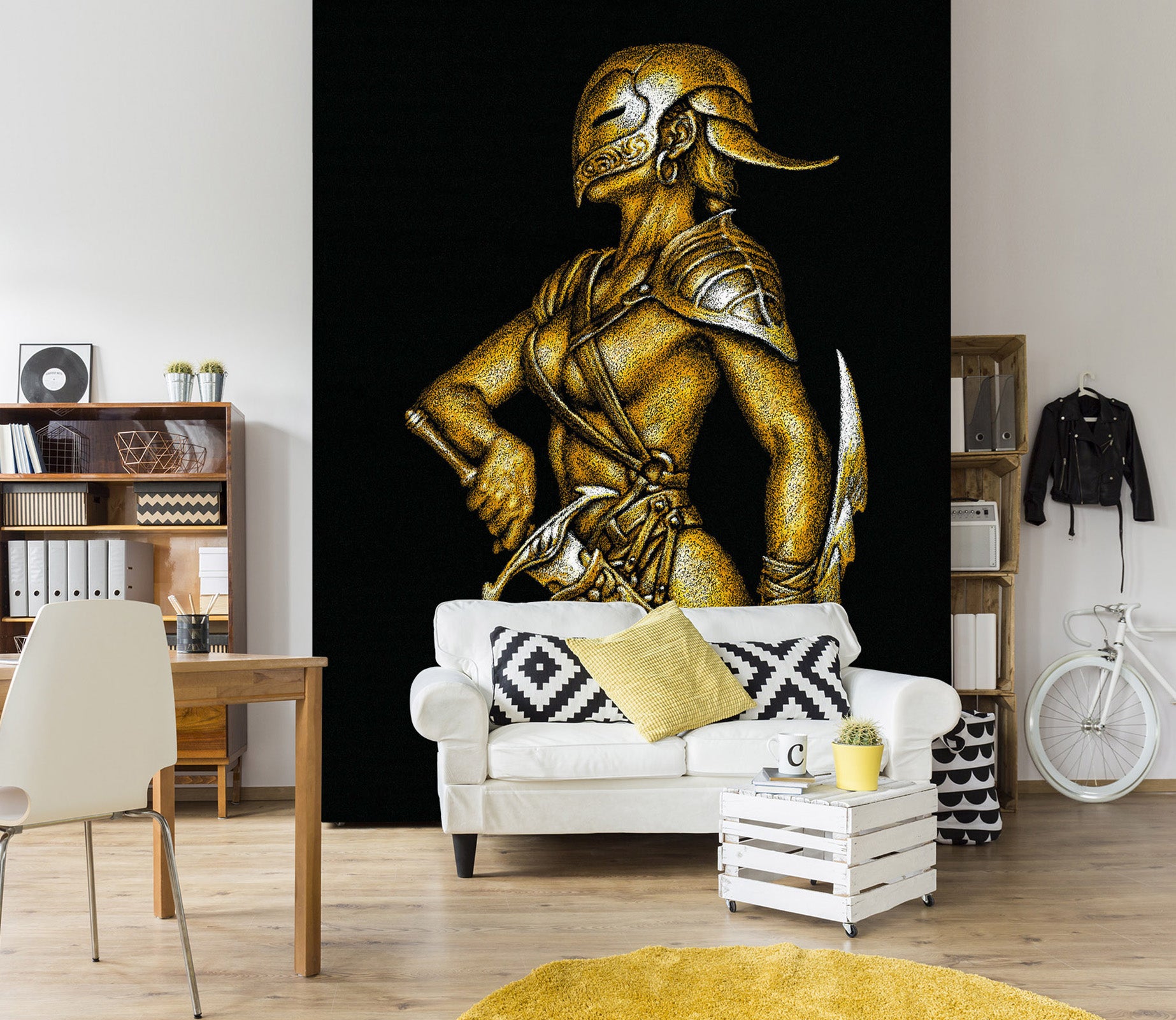 3D Sword Mask Man 7131 Ciruelo Wall Mural Wall Murals