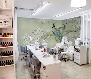 3D Peacock Flowers 398 Wall Murals