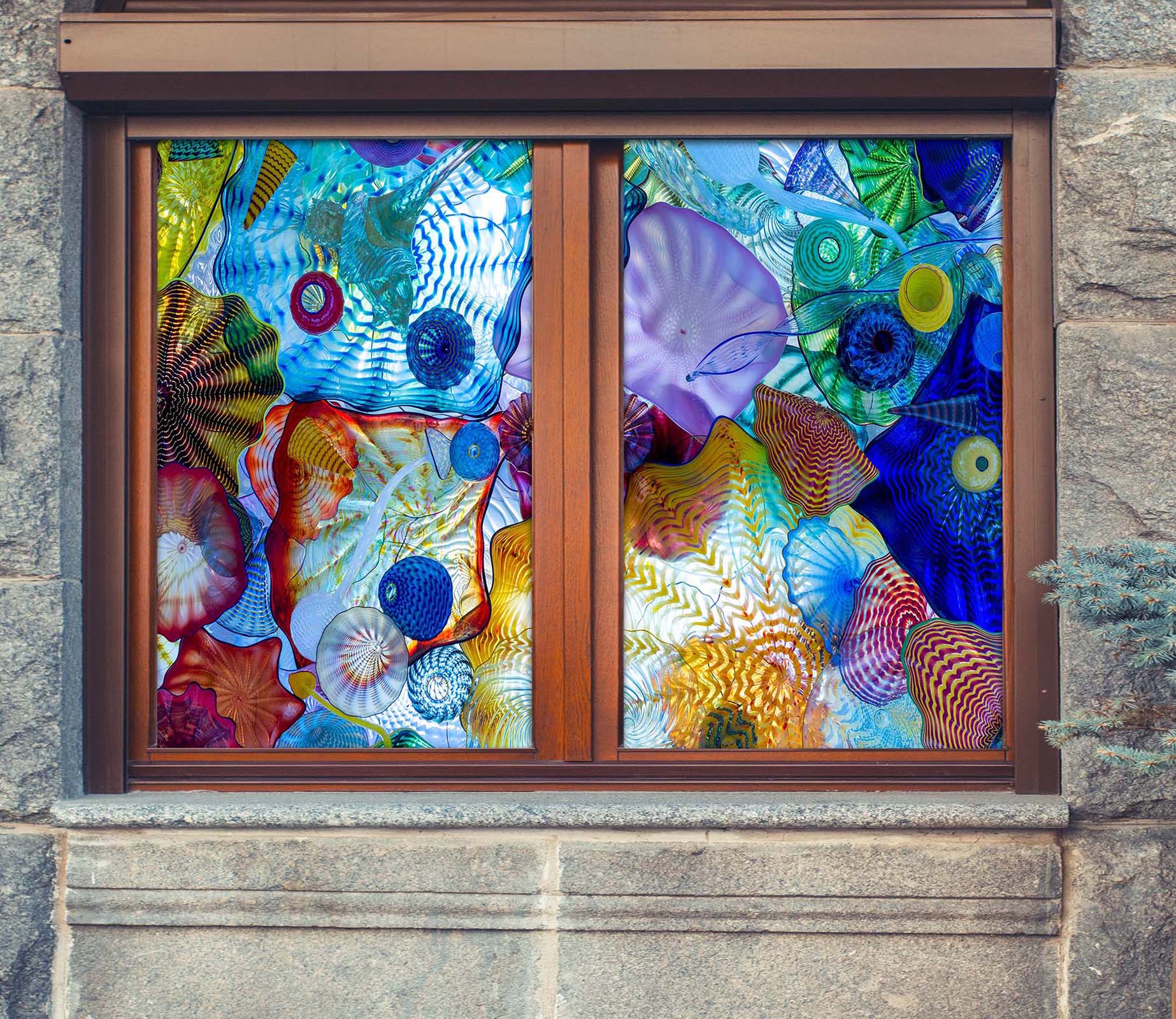 3D Beautiful Seashell 288 Window Film Print Sticker Cling Stained Glass UV Block