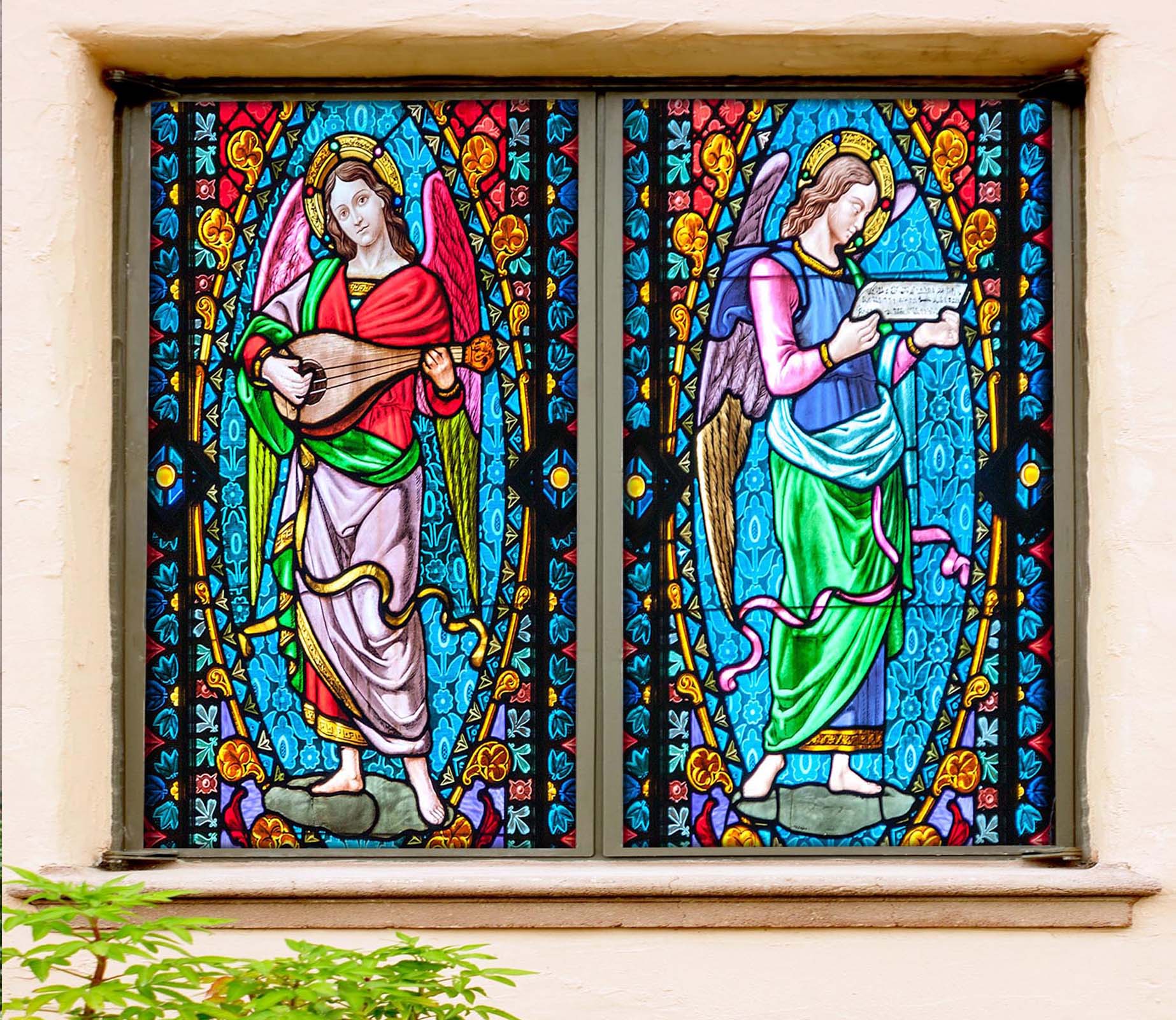 3D Church Music 294 Window Film Print Sticker Cling Stained Glass UV Block