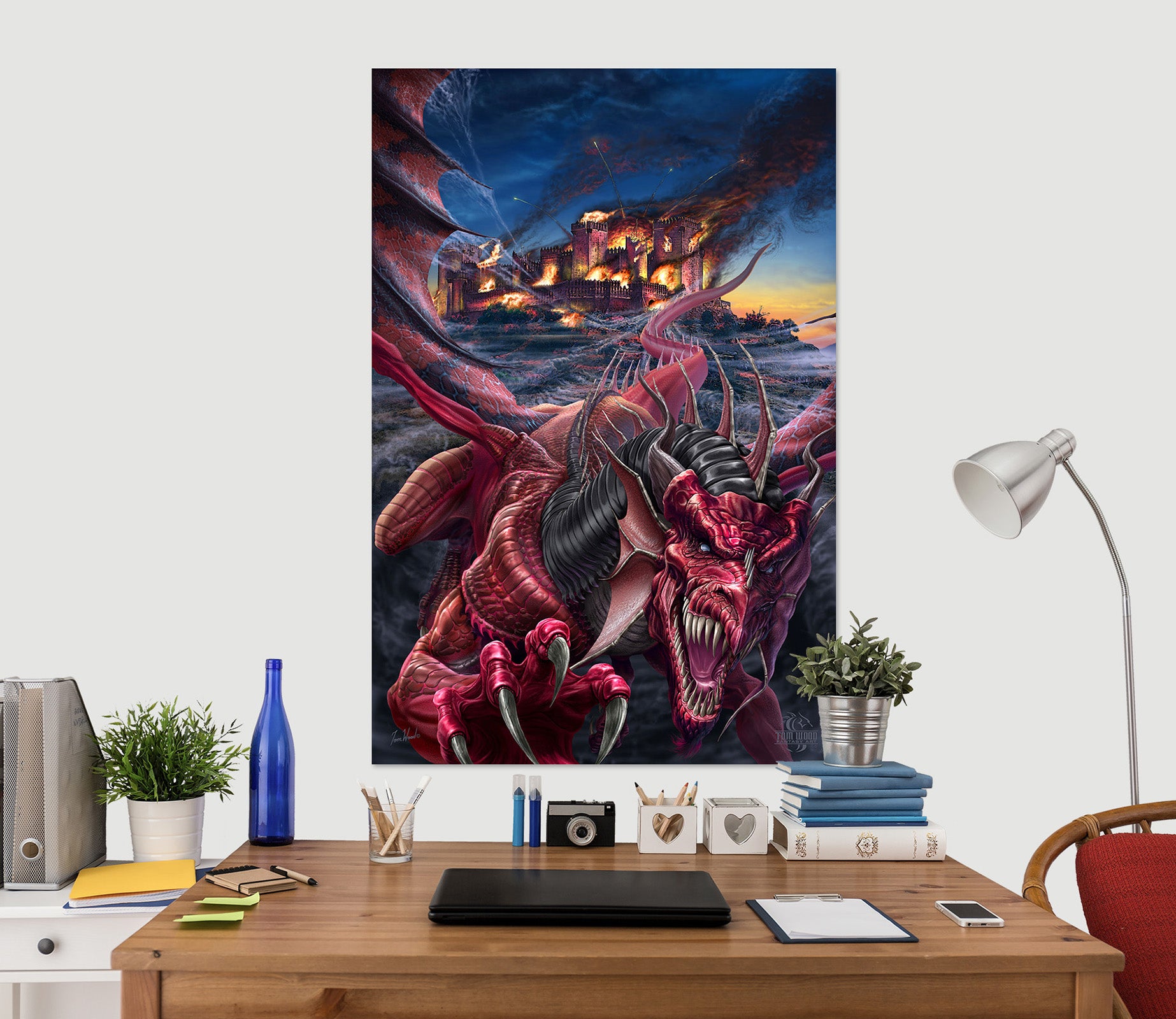 3D Red Dragon 5121 Tom Wood Wall Sticker