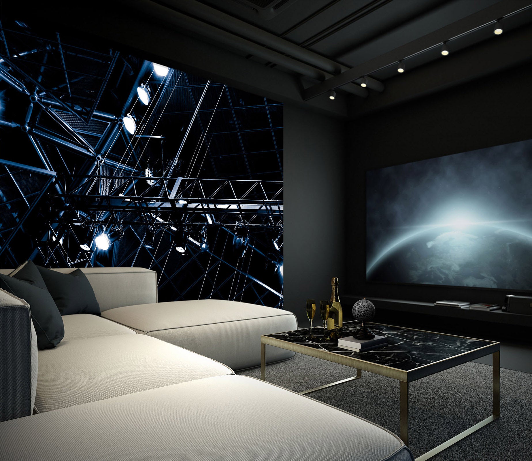 3D Dark City 103 Noirblanc777 Wall Mural Wall Murals