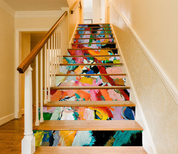 3D Colorful Paint Pattern 90178 Allan P. Friedlander Stair Risers