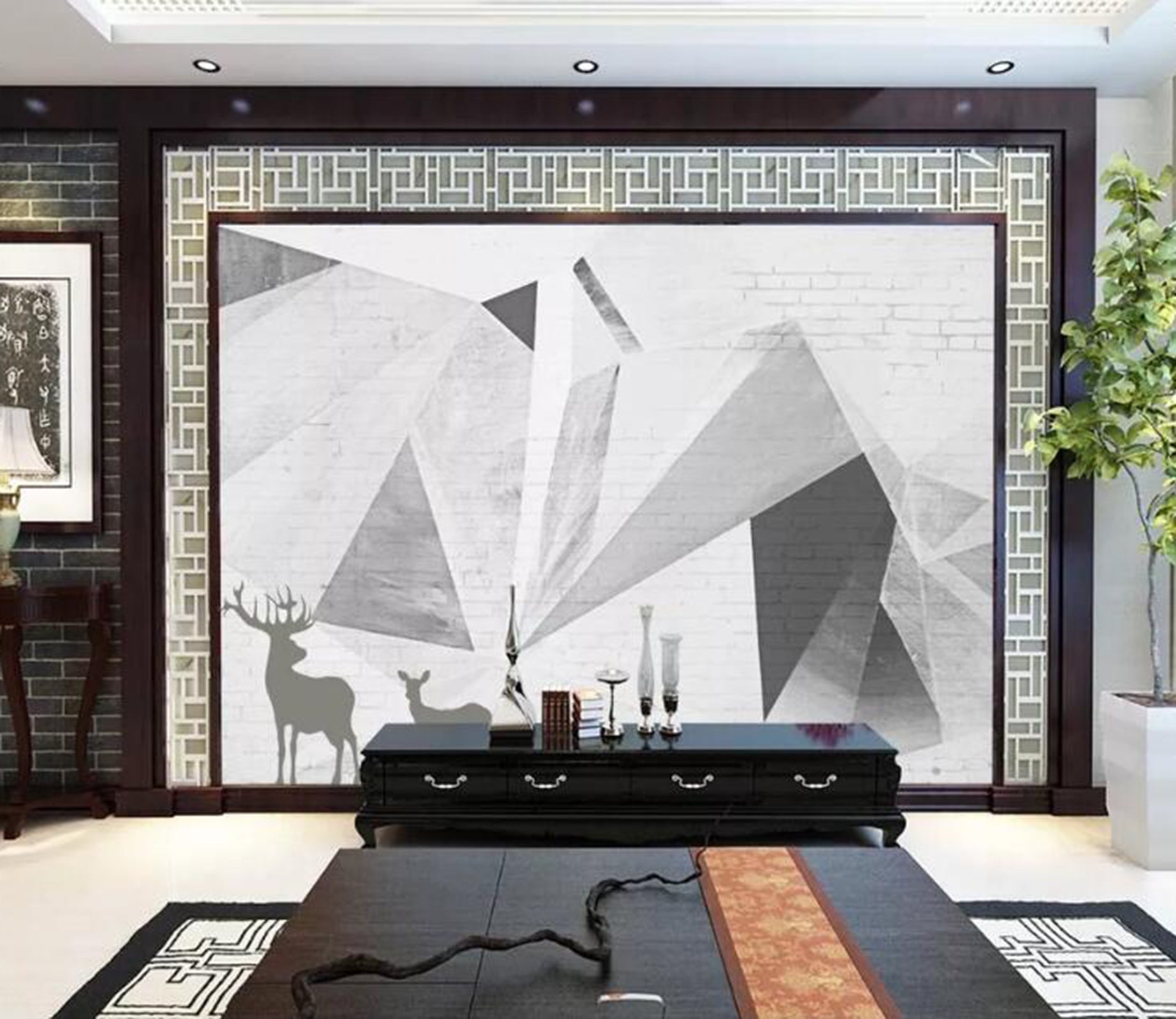 3D Elk Geometry WC92 Wall Murals Wallpaper AJ Wallpaper 2 