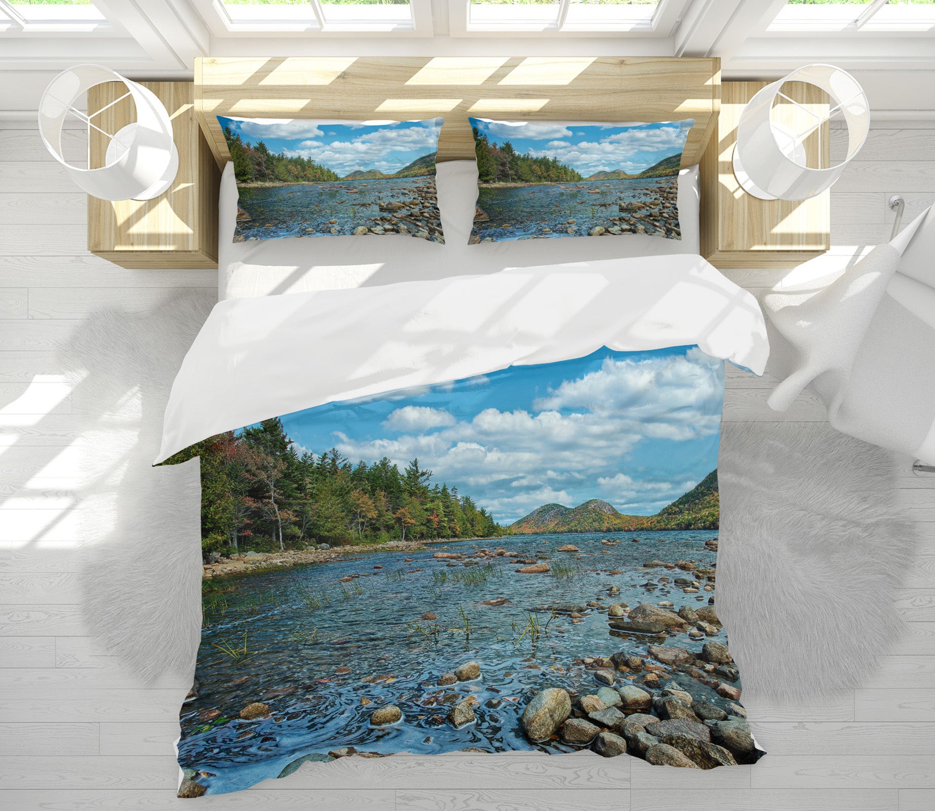 3D Small Stone Small River 62184 Kathy Barefield Bedding Bed Pillowcases Quilt
