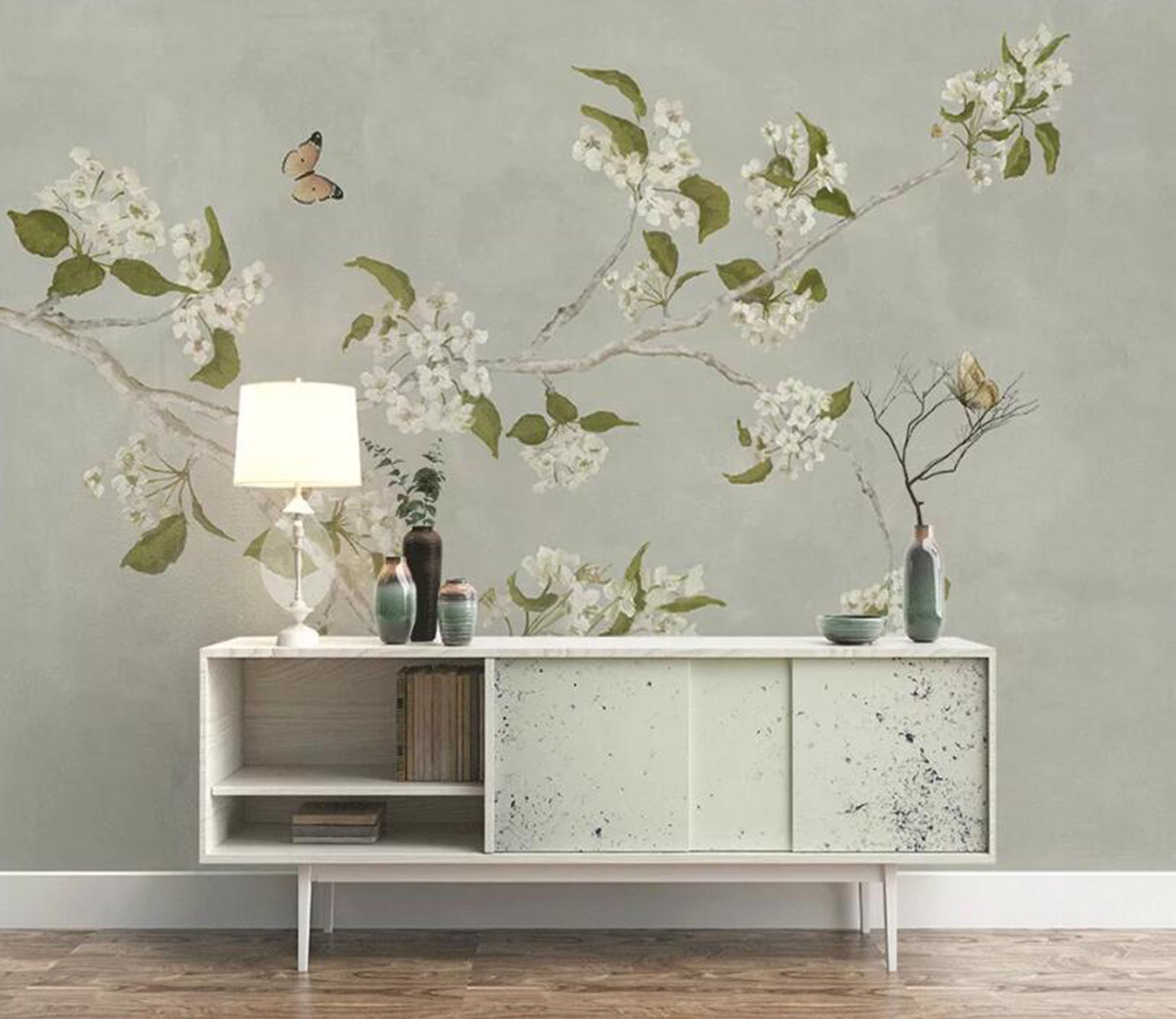 3D Flower Butterfly WC77 Wall Murals Wallpaper AJ Wallpaper 2 