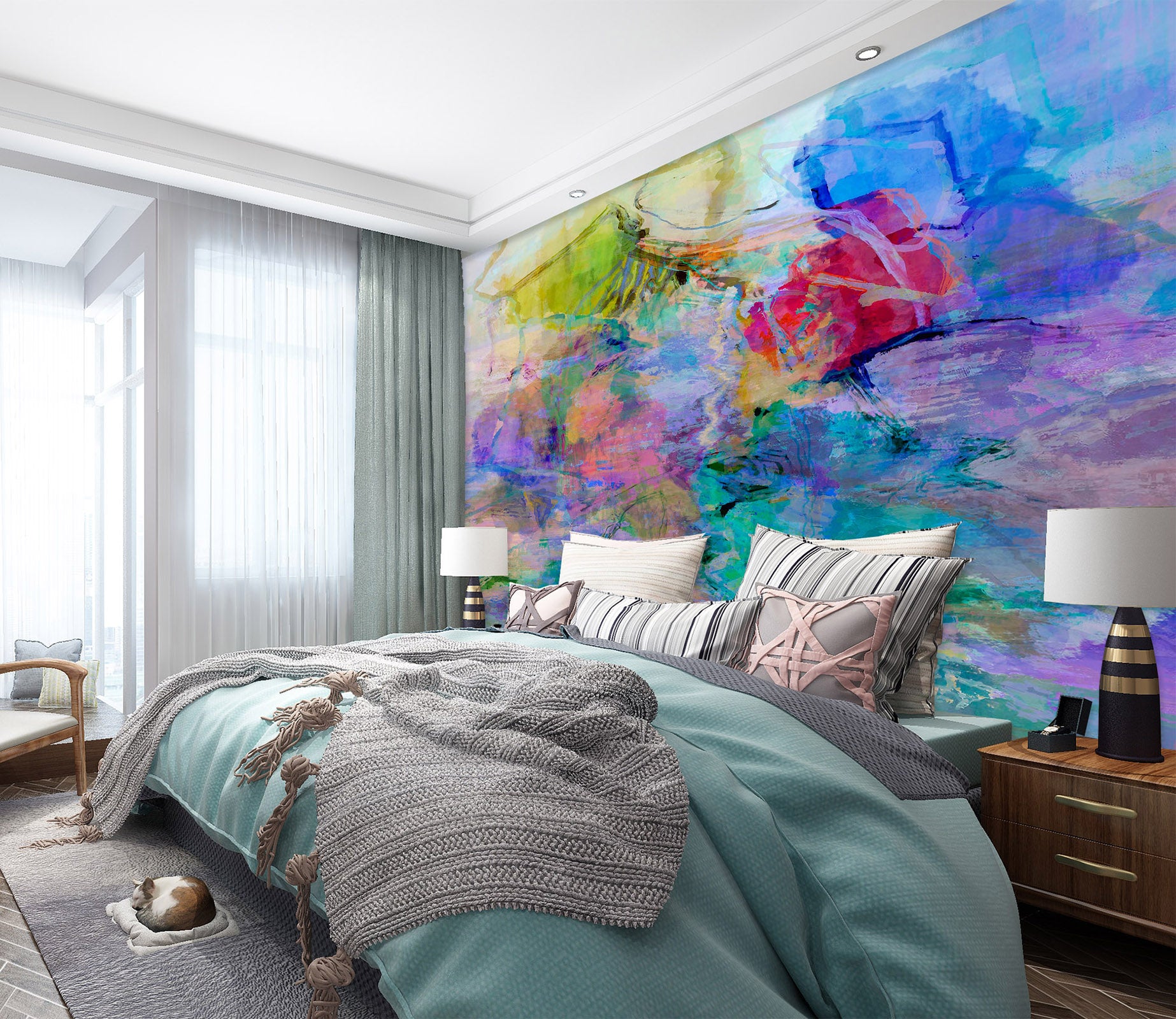 3D Painted Pattern 1522 Michael Tienhaara Wall Mural Wall Murals