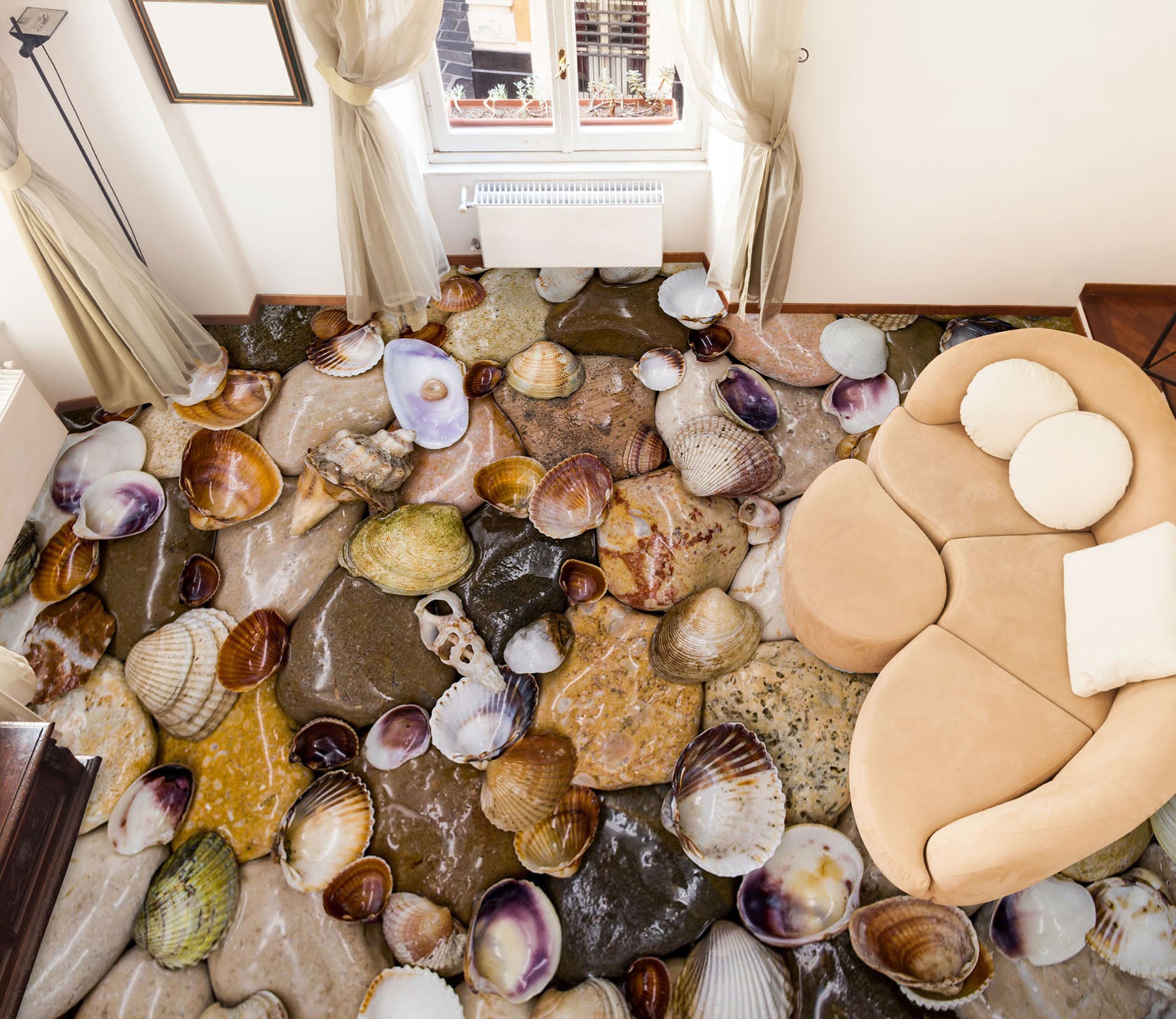 3D Exquisite Shells 1059 Floor Mural  Wallpaper Murals Self-Adhesive Removable Print Epoxy