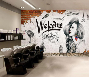3D Fashion Barber Shop 1564 Wall Murals