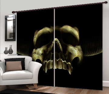 3D Skeleton Dark 5087 Tom Wood Curtain Curtains Drapes