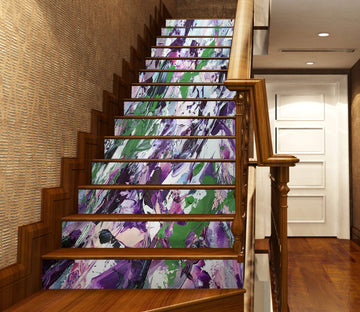 3D Purple Flowers Oil Painting 9091 Allan P. Friedlander Stair Risers