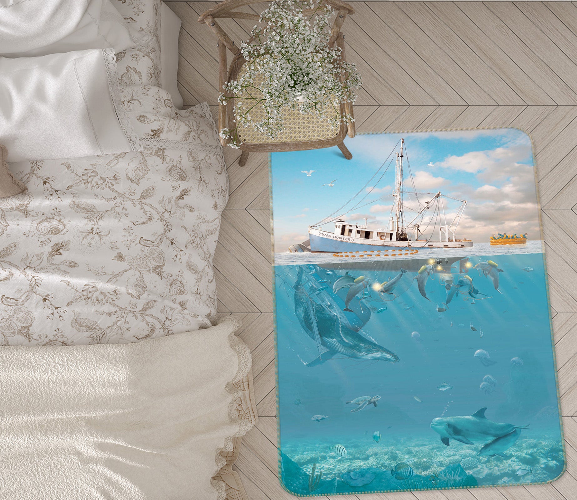 3D Rage Of The Dolphin 1060 Vincent Hie Rug Non Slip Rug Mat