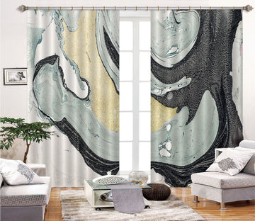 3D Abstract Painting 87 Curtains Drapes Curtains AJ Creativity Home 