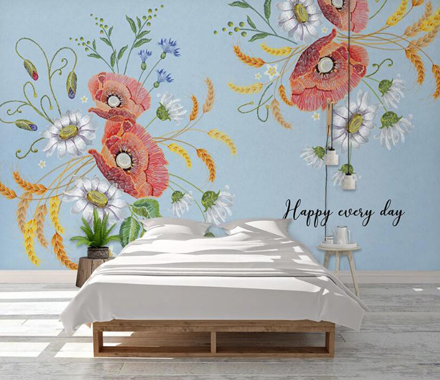 3D Twining Beautiful Flowers 1061 Wall Murals