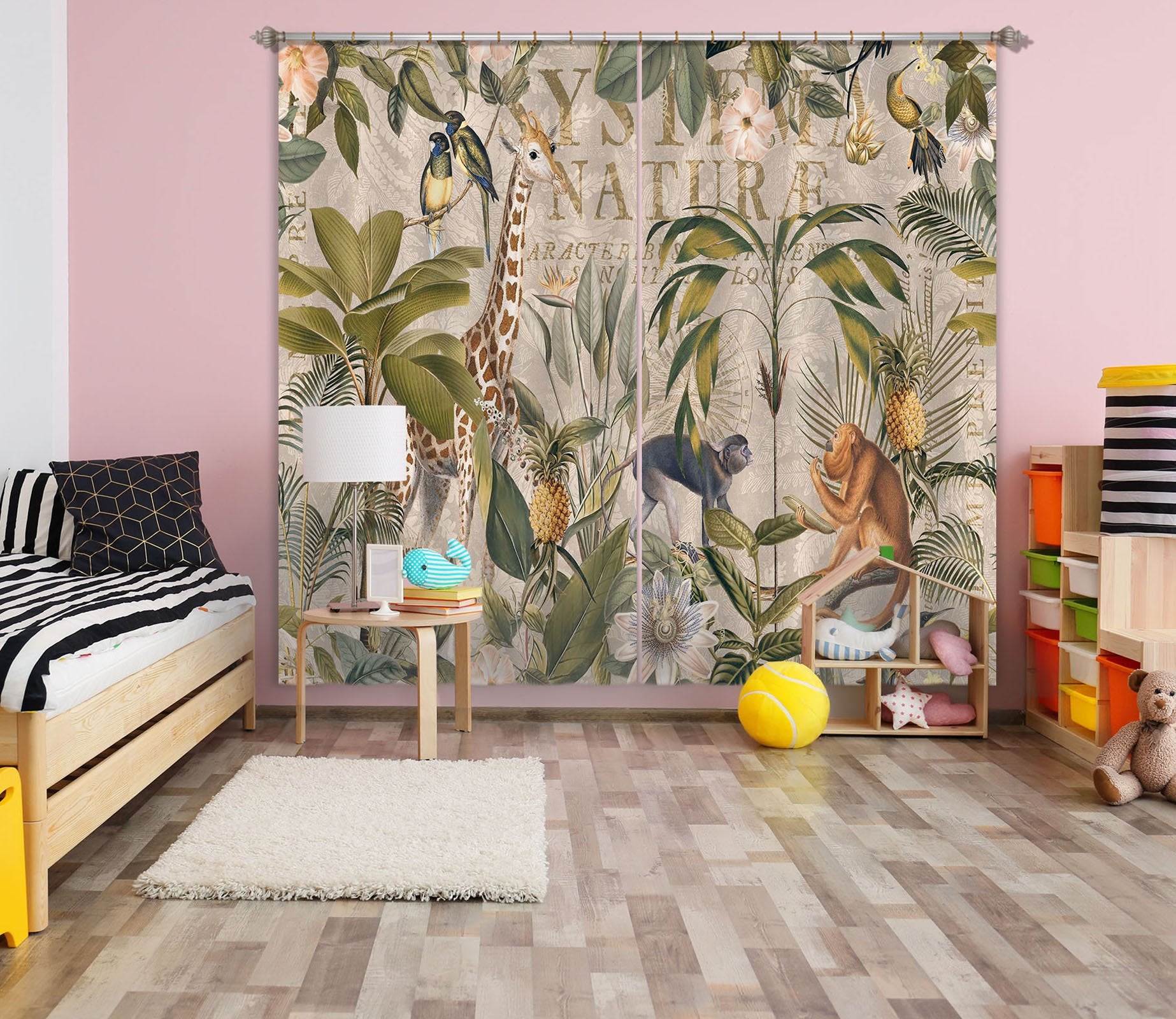 3D Animal Home 079 Andrea haase Curtain Curtains Drapes Wallpaper AJ Wallpaper 